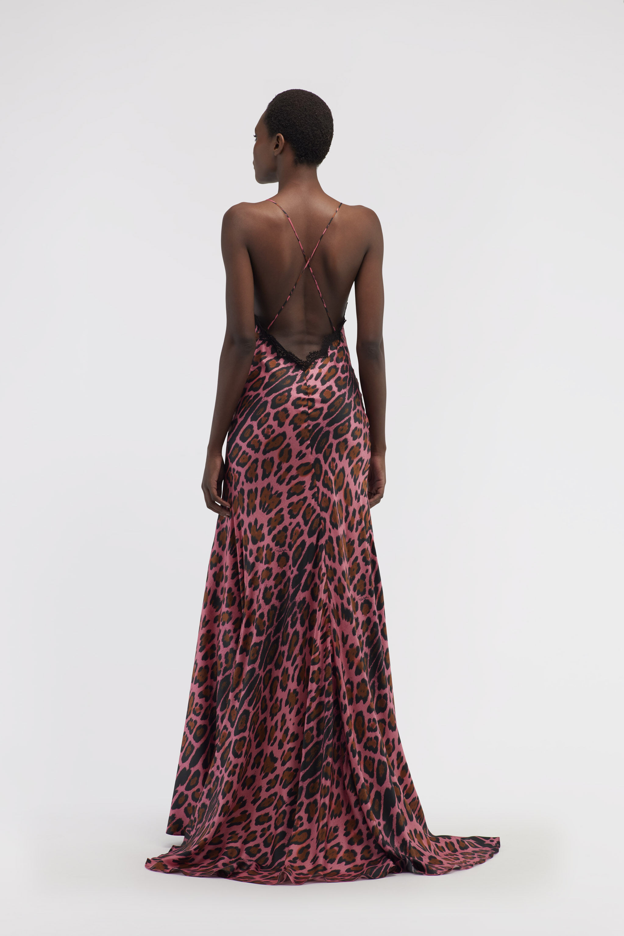 RC Slip dress with Leopard print Fuchsia RWT138-4QI13