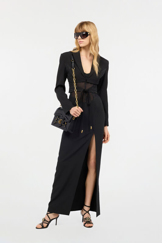JC Langes Kleid See-Through Schwarz UFT177-UF243