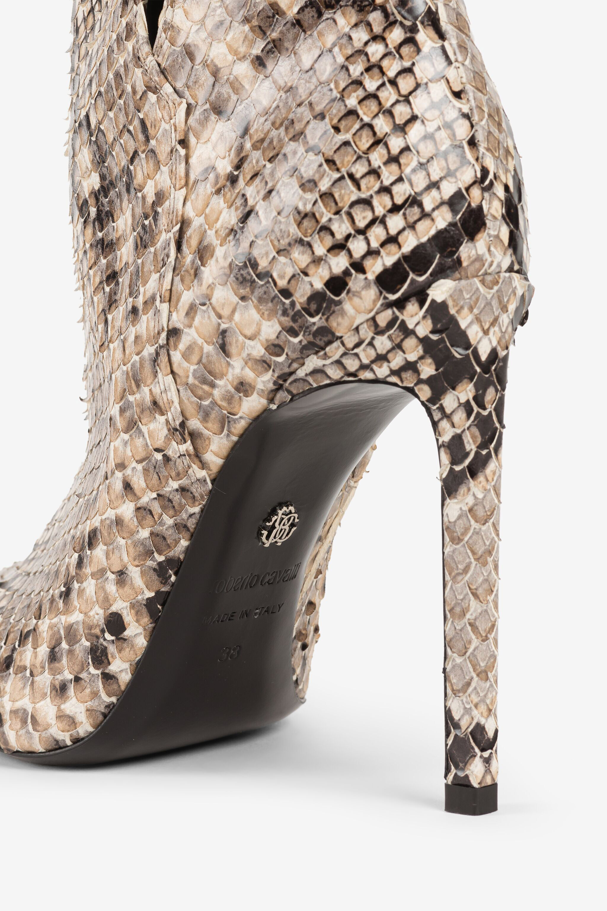 RC Python-Embossed Mirror Snake Boots Light Brown RKS015-PZ1ON