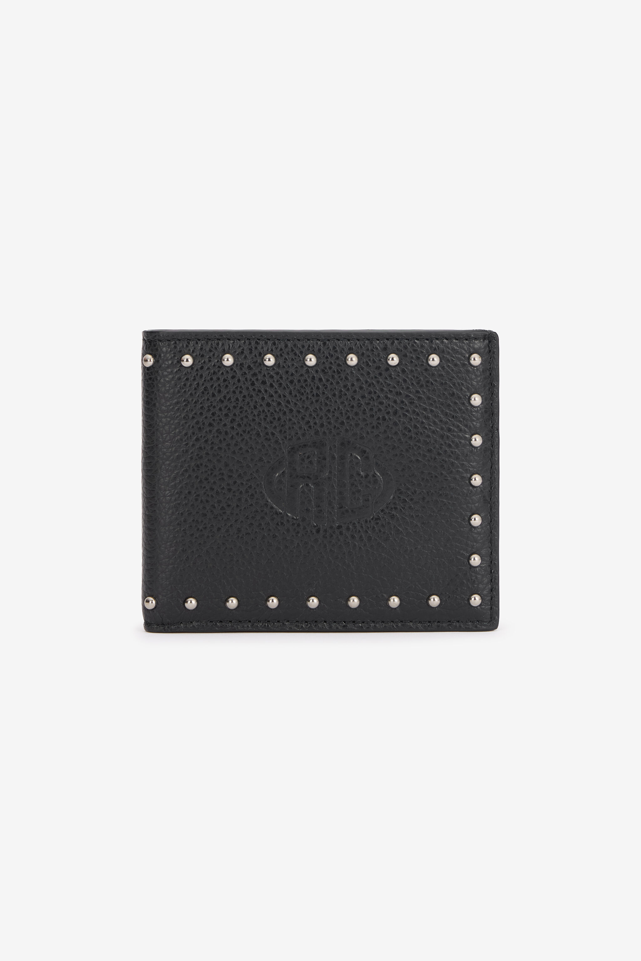 RC Leather Wallet with Studs Noir VRA005-PZB05