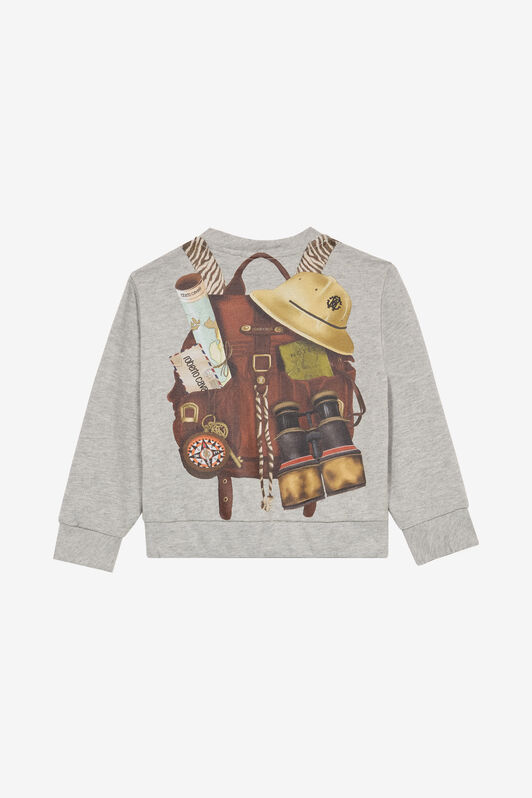 JU Sudadera Con Estampado Delante Y Detrás Gris UJT672-CF050