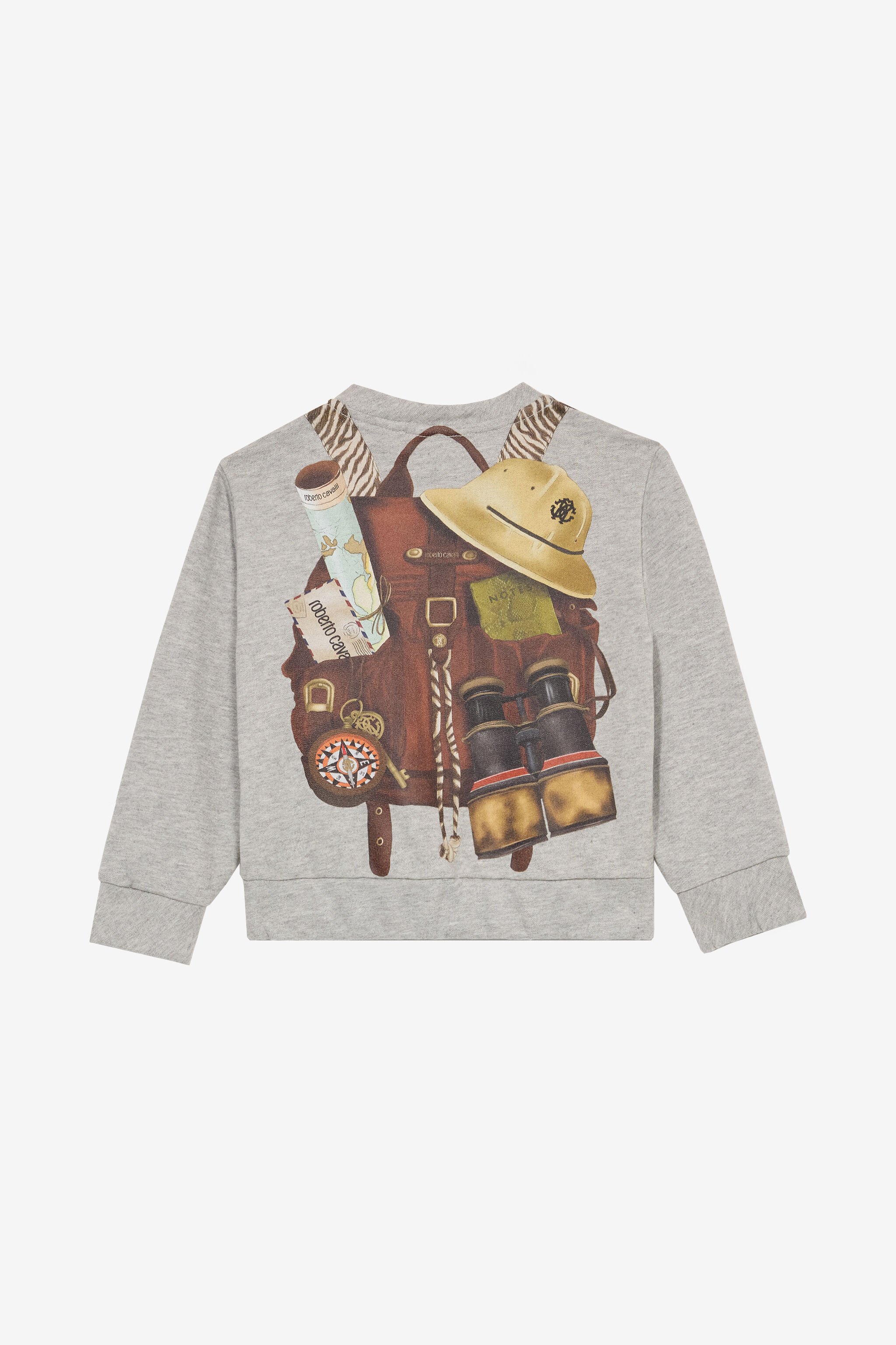 JU Sudadera Con Estampado Delante Y Detrás Gris UJT672-CF050