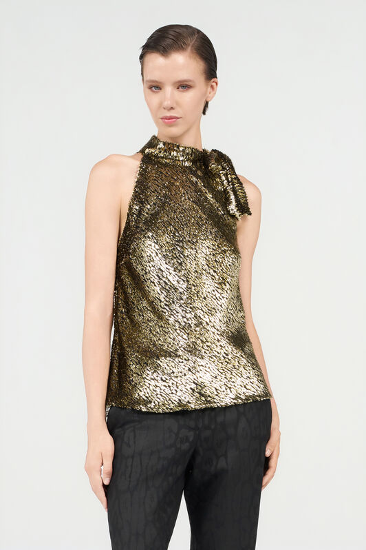 RC Fil Coupé Top With Leopard Motif LIGHT GOLD WKT611-FT060