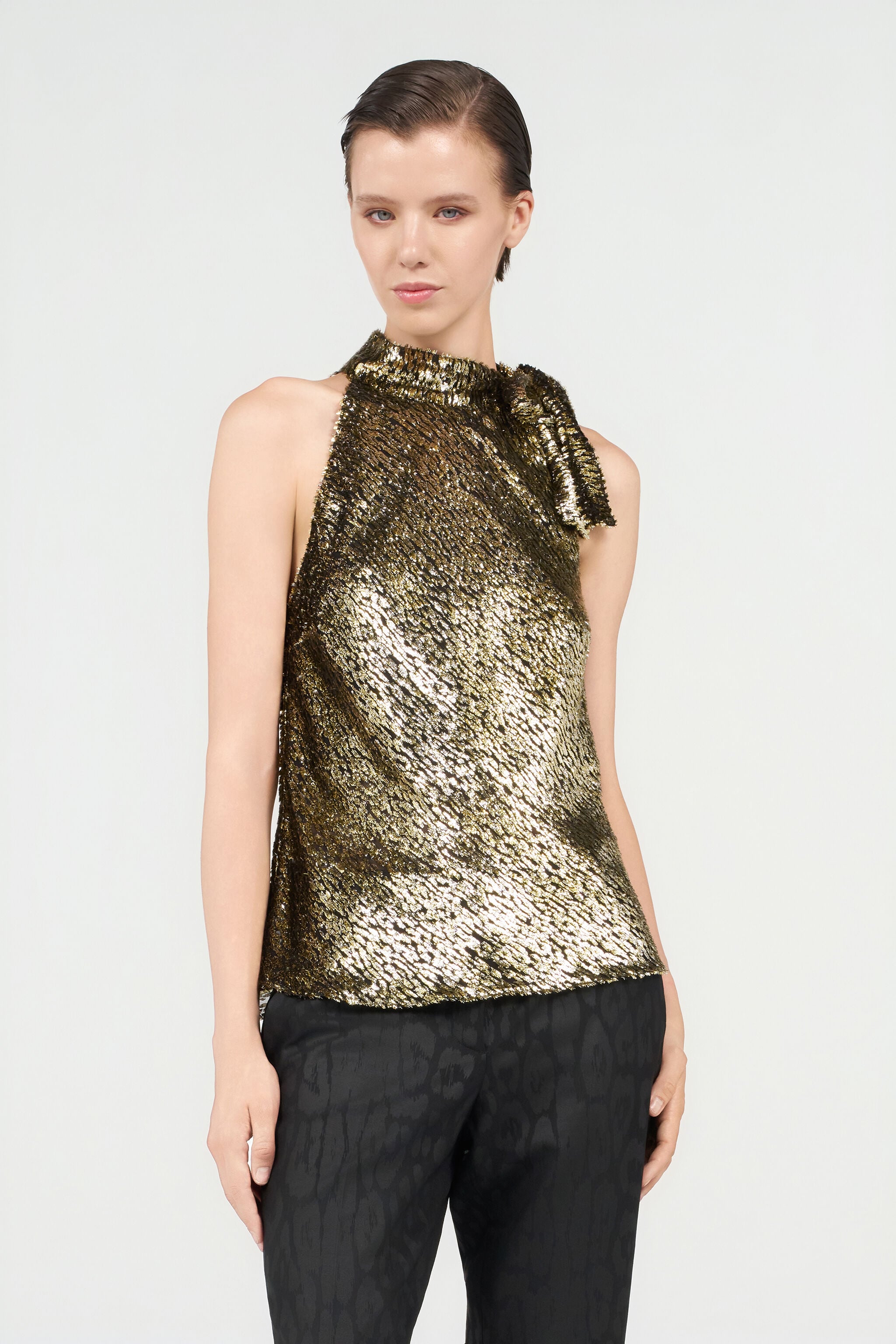 RC Fil Coupé Top With Leopard Motif LIGHT GOLD WKT611-FT060