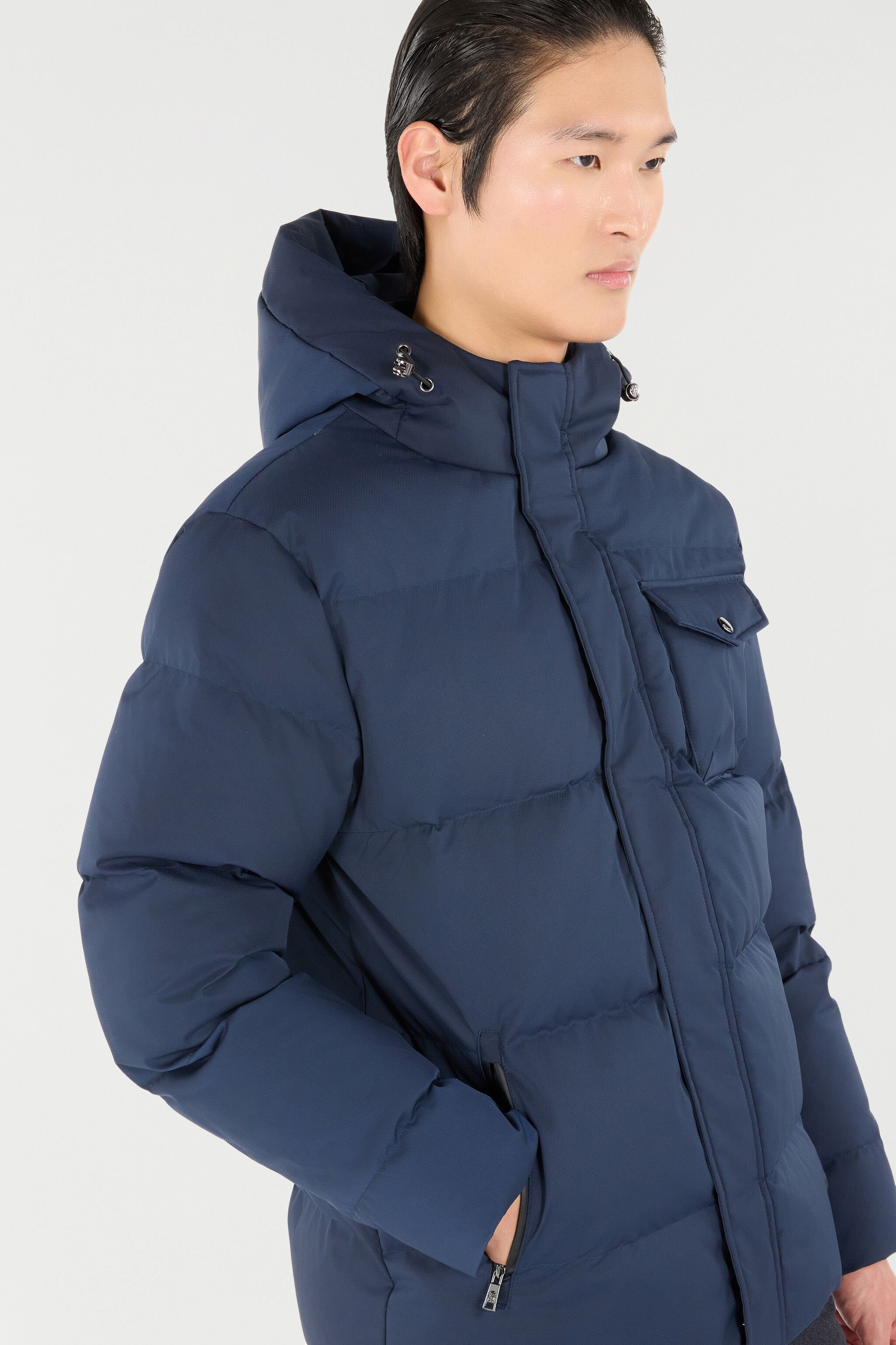 RC Chaqueta Acolchada Azul con Capucha Azul oscuro OOT40F-DJ001