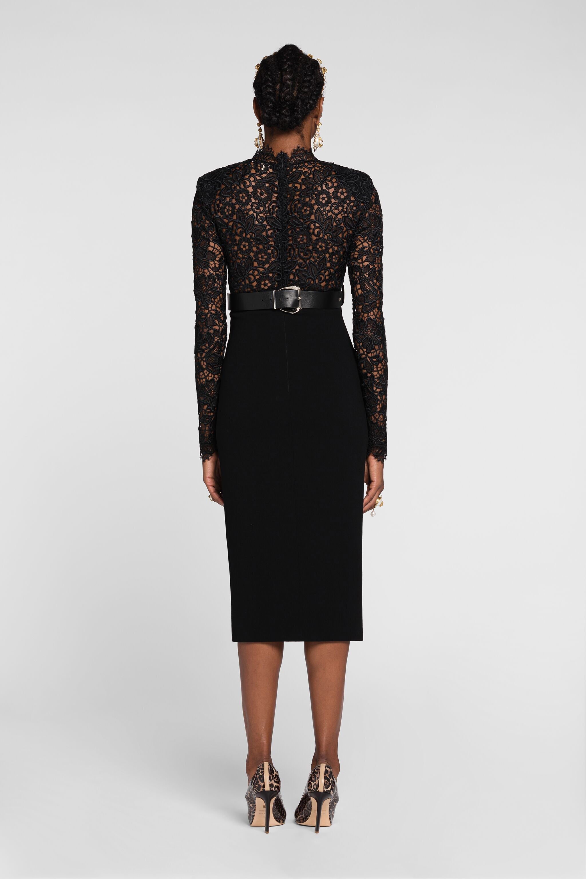 RC Lace-panel dress Black QKT116-RJ030