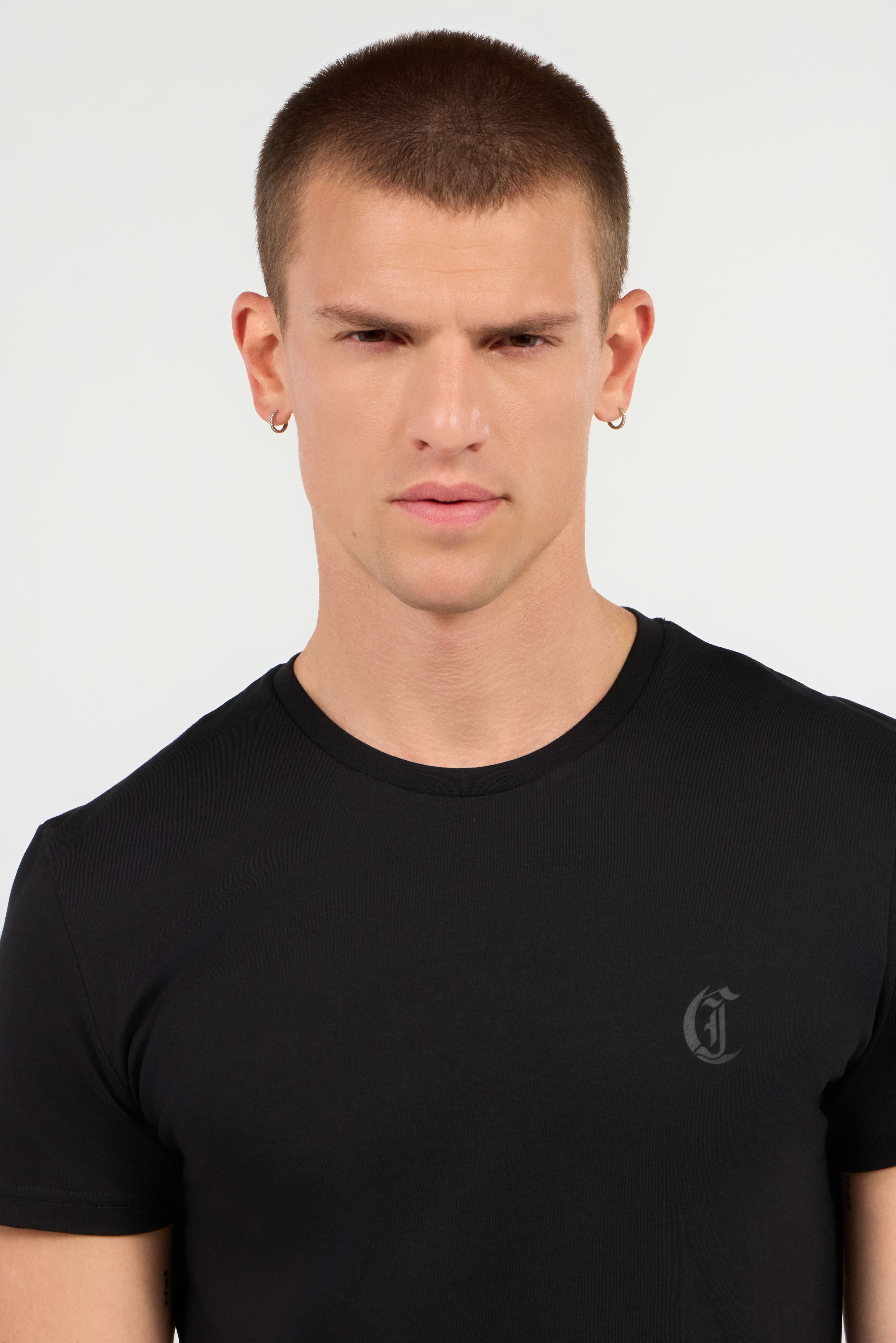 JC T-Shirt Con Monogram JC BLACK UFU003-UF095