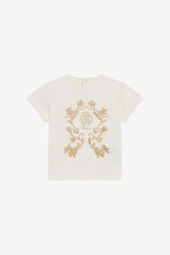 JU T-shirt mit Monogram RC Stickerei MILKY WHITE TJT608-JD001