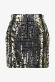 ${brand} Leather skirt Croco print ${colorDescription} ${masterID}
