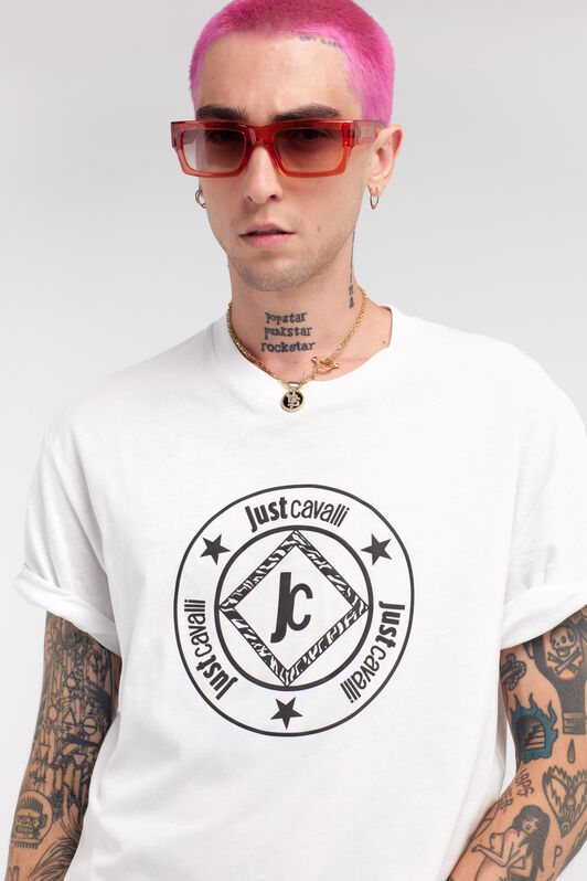 JC Just Cavalli Logo T-Shirt White RRT937-RR199