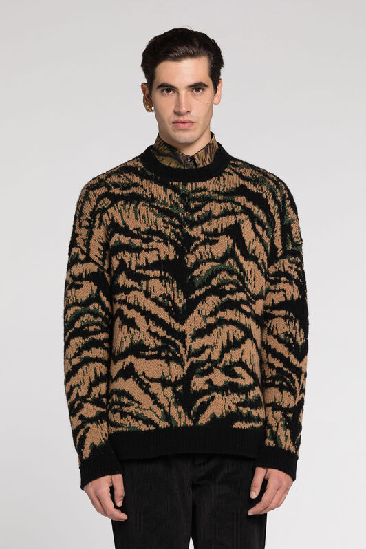 RC Maglione jacquard con motivo Freedom Marrone RRM619-MA006