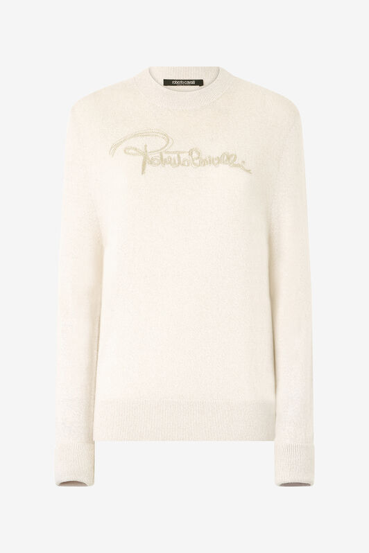 RC Sweater With Embroidered Logo Ivory UKM605-MI017