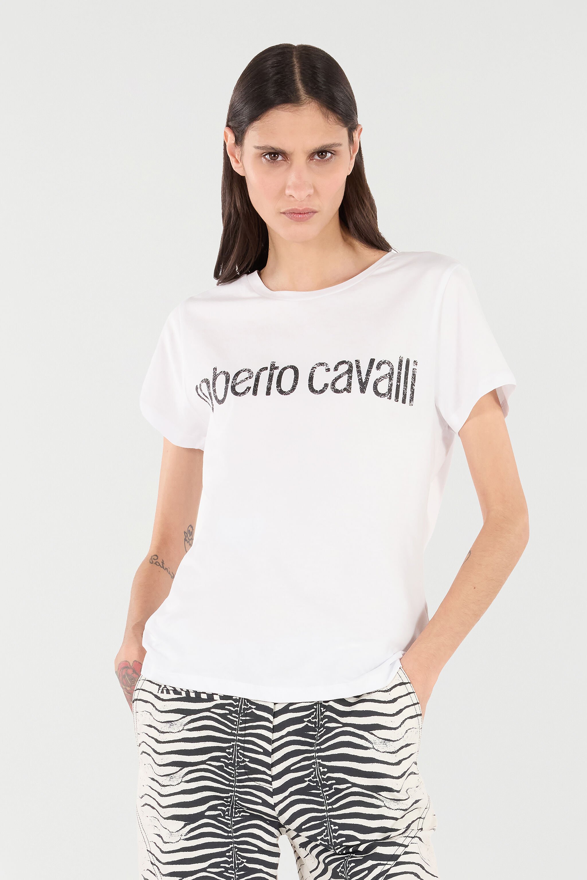 RC Camiseta Con Logotipo Efecto Usado WHITE POT60C-JD060