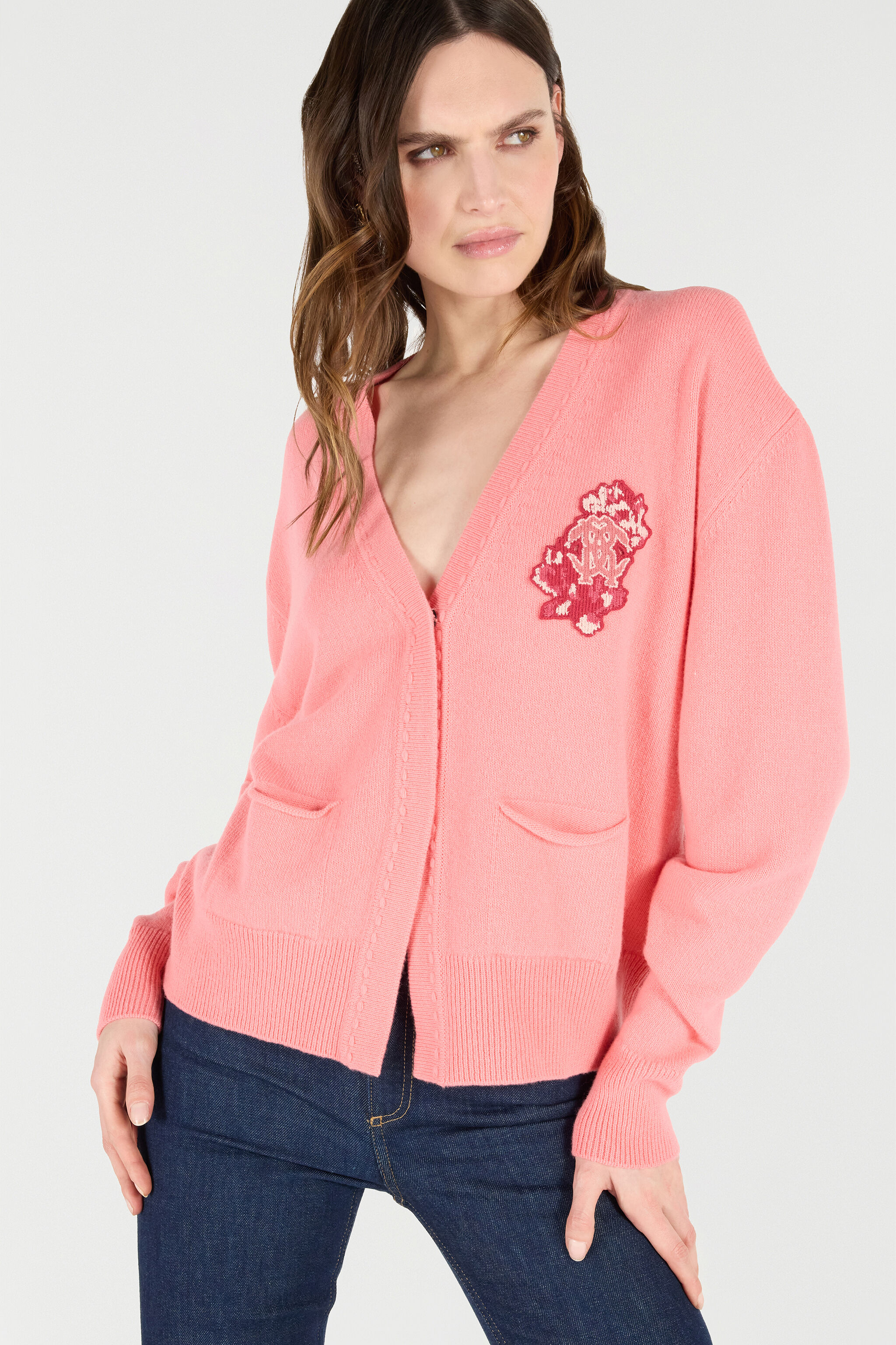 RC Cardigan with Mirror Snake Monogram Rosa VKM908-MQ013
