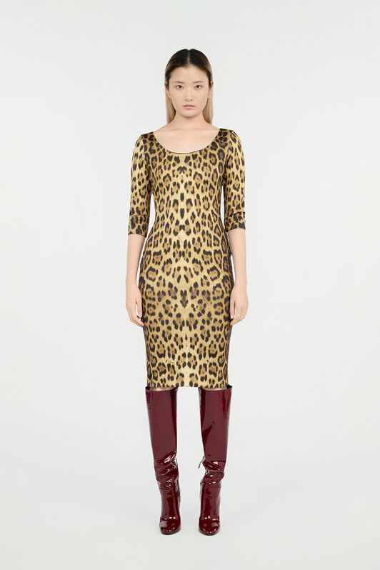 RC Leopard Print Midi Dress JAGUAR QOT10A-5SG34
