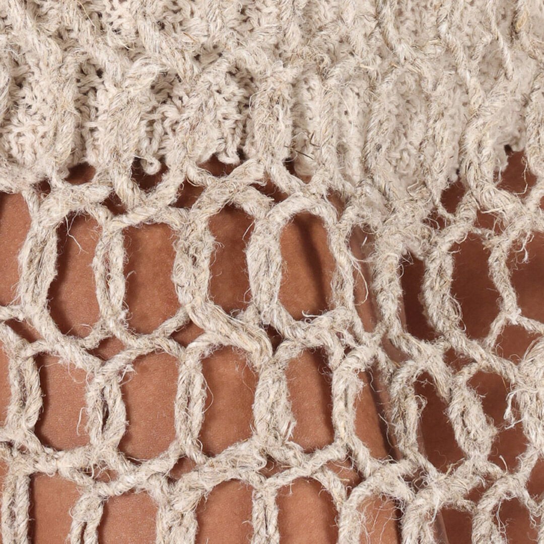 RC Long Mesh Skirt with Fringes Light Brown UWR303-FY096