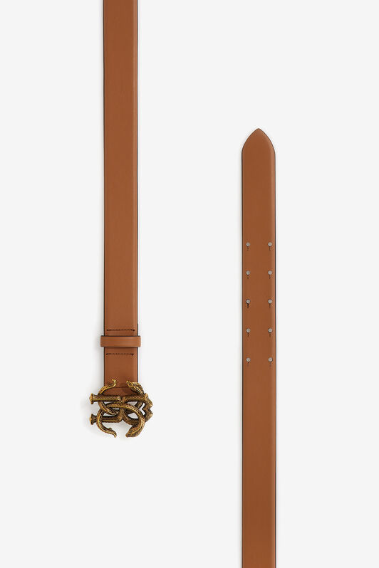 RC Leather belt with Monogram Mirror Snake Braun SKC008-PZC18