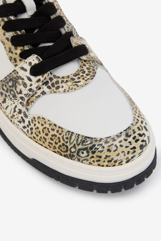 RC Leopard Print Sneaker with Monogram RC RC Leopard Print Sneaker with Monogram RC WHITE/JAGUAR QOS01L-PZO17