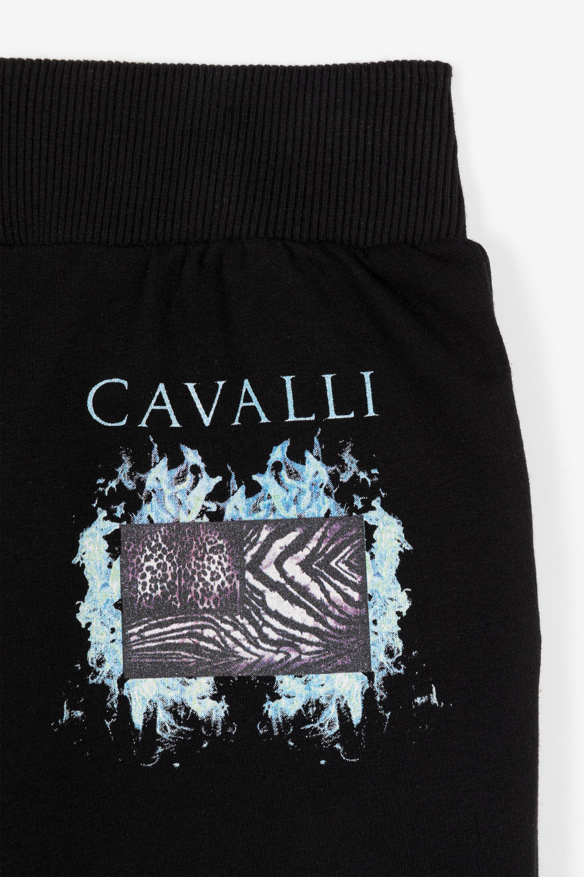 JU Logo And Animalier Patchwork-Print Sweatpants Black PJT228-CF050