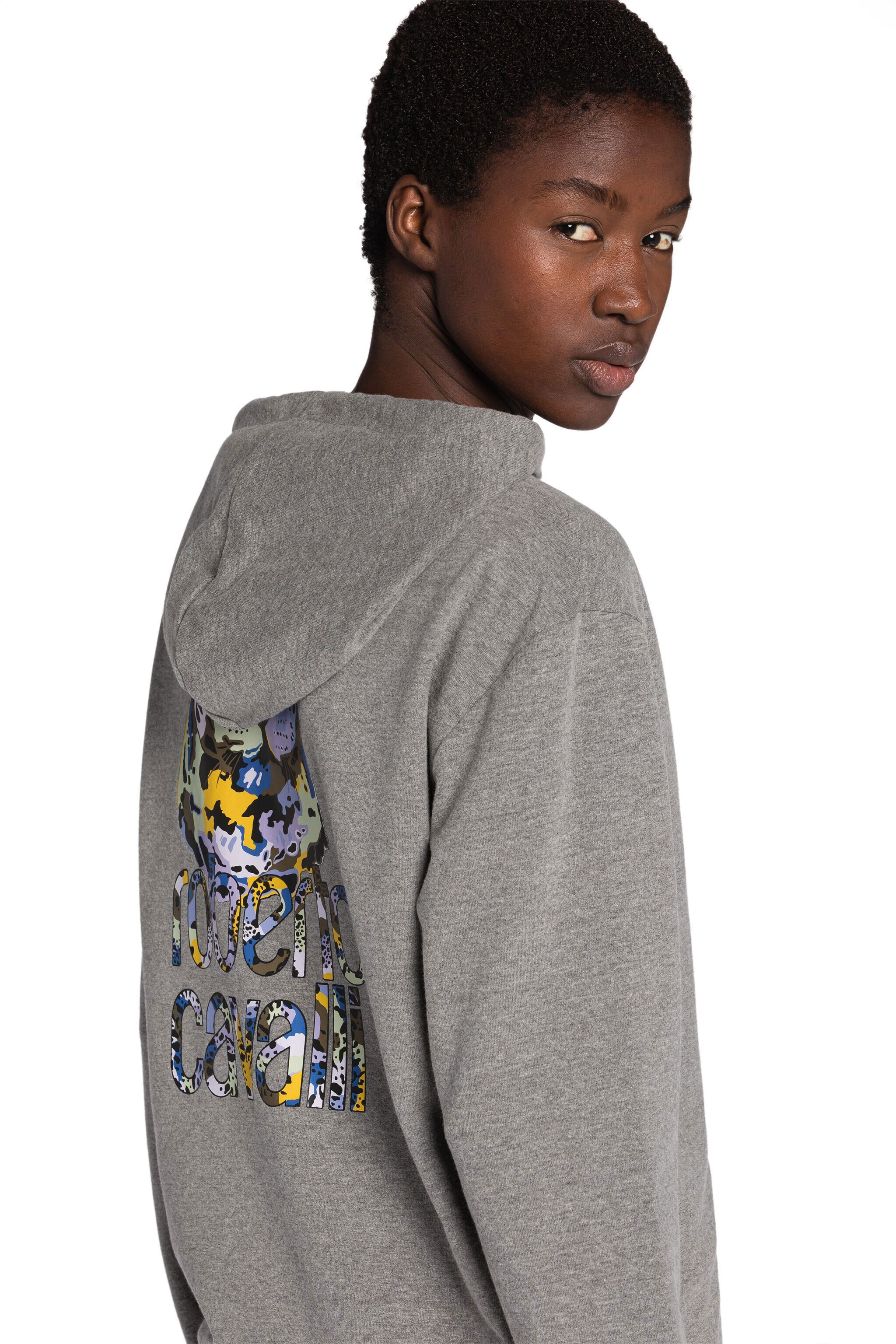 RC RC Monogram-Print Zip Hoodie Gray JST67B-CF050