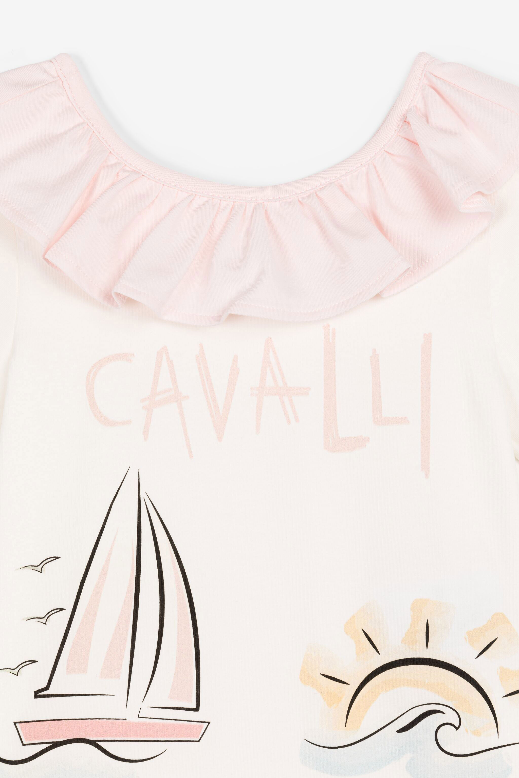 JU Seascape-Print Logo Dress MILKY WHITE OJT144-ISA2J