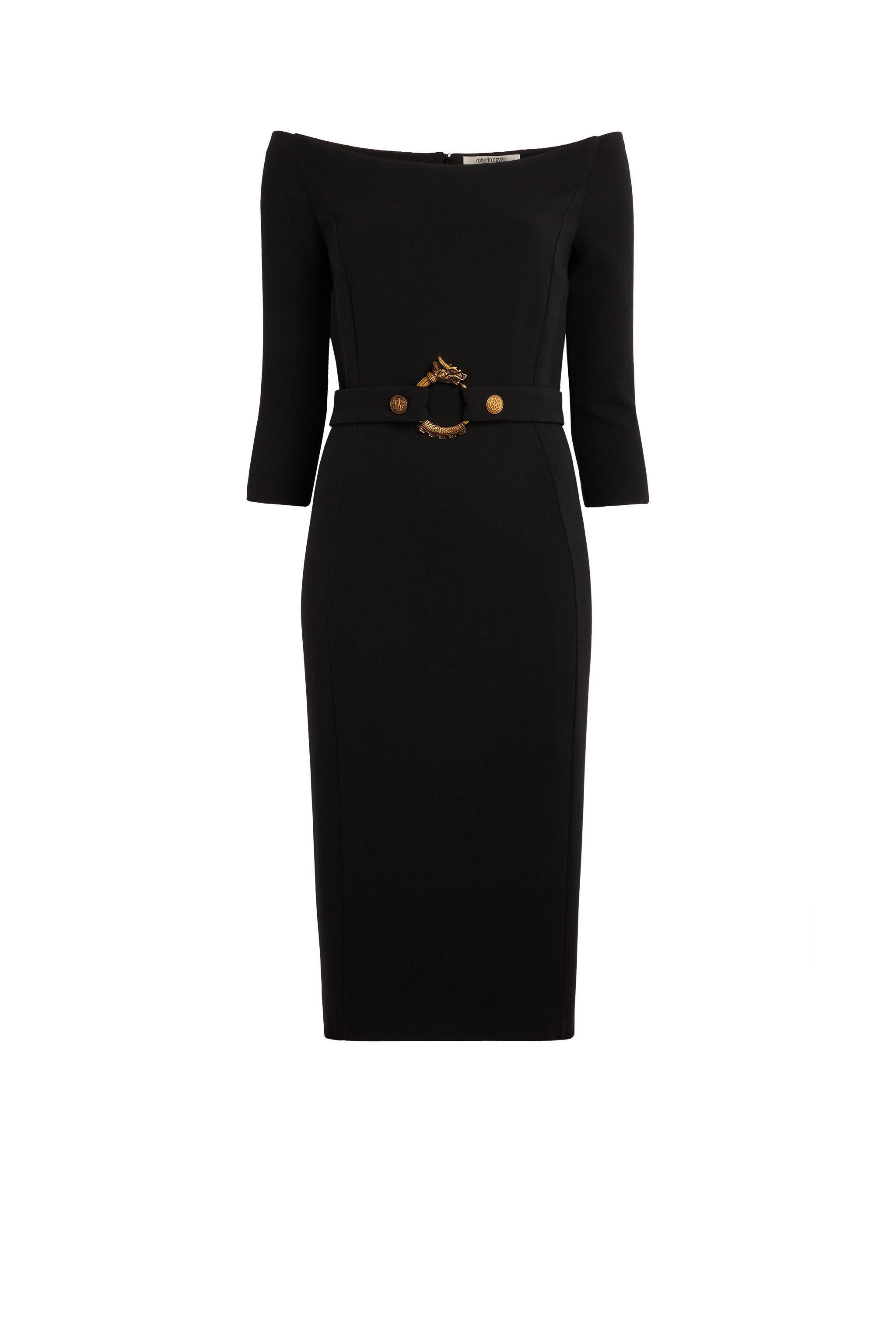 RC Robe épaules nues à ceinture dragon Noir LQT130-WB002