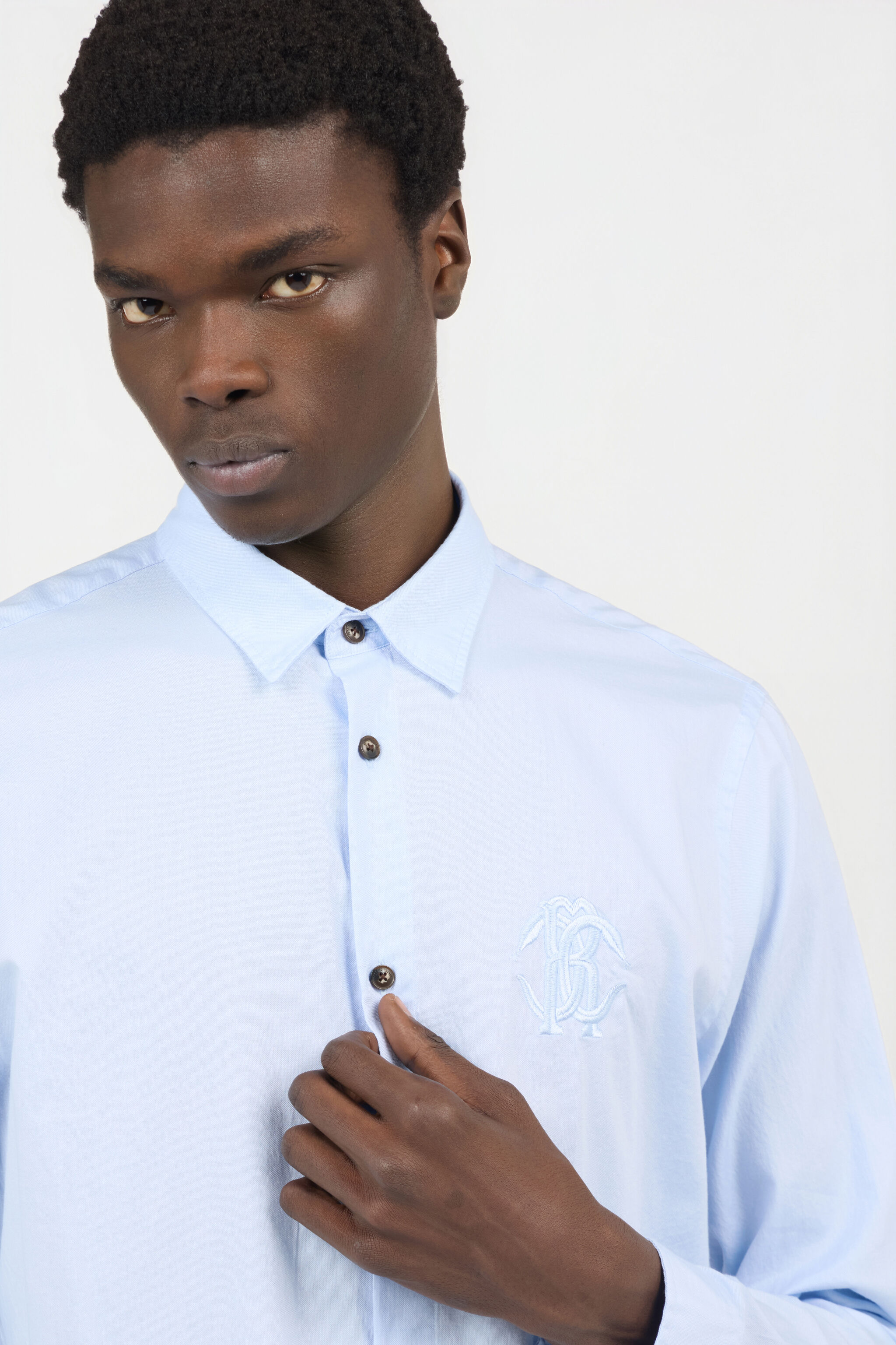 RC Camicia Azzurra con Ricamo Monogram RC LIGHT BLUE SOT70P-FN006