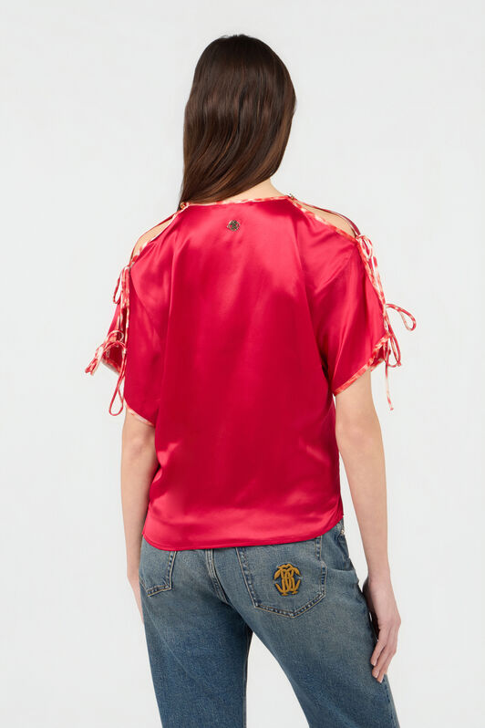 RC Red Silk Tie-Shoulder Top CHERRY SOT60E-SE005