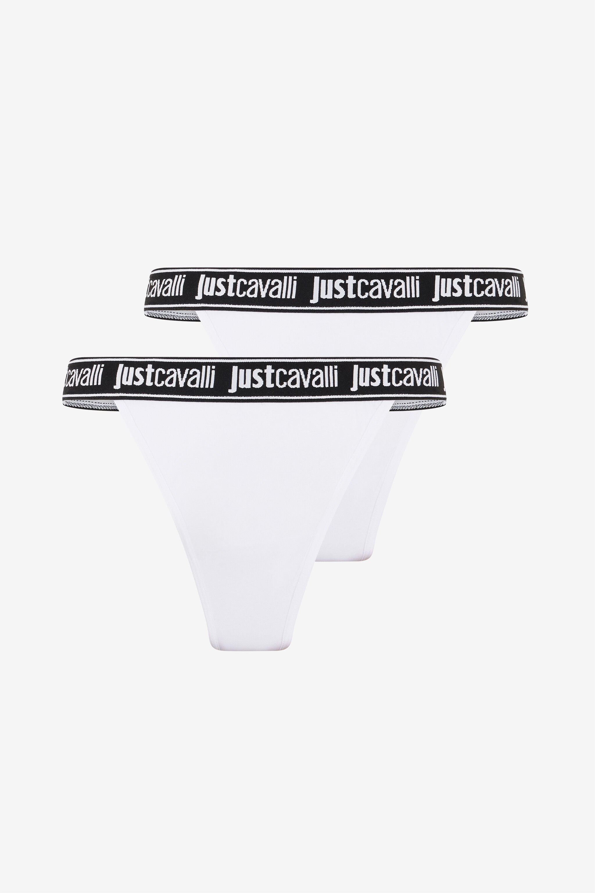 JC Two-Pack White Cotton Panties With Logo Waistband WHITE UFU004-UF201