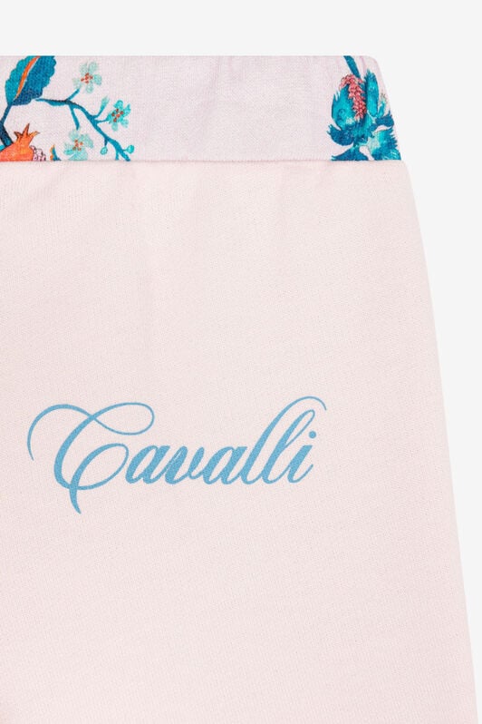 JU Logo And Floral-Print Cotton Track Pants Pink RJT205-CF050