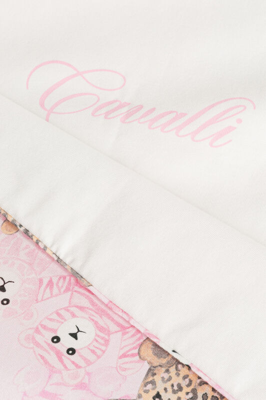 JU RC Monogram And Teddy Bear-Print Blanket Pink RJT815-JFG79
