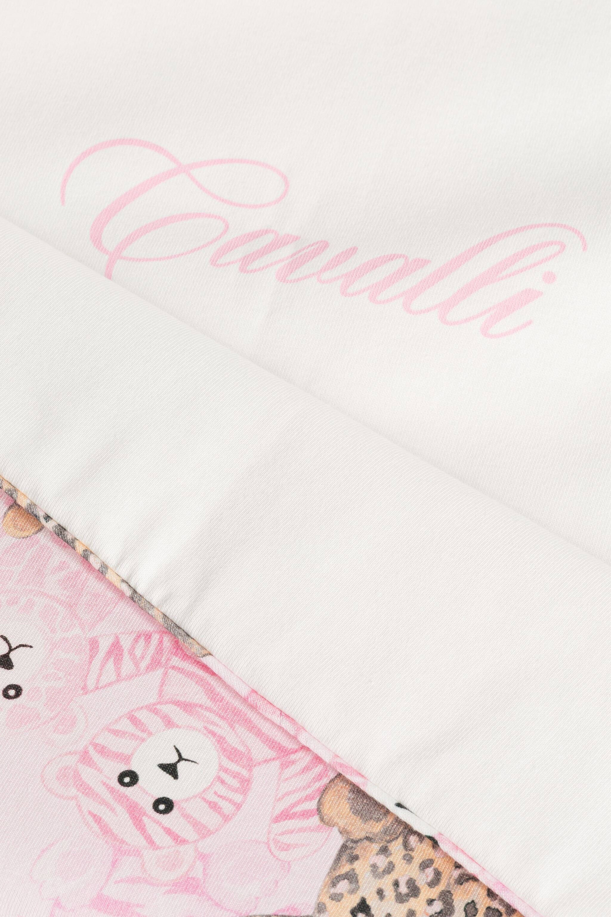 JU RC Monogram And Teddy Bear-Print Blanket Pink RJT815-JFG79