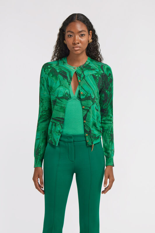 RC Malachite print cardigan Green TKM905-MQ014