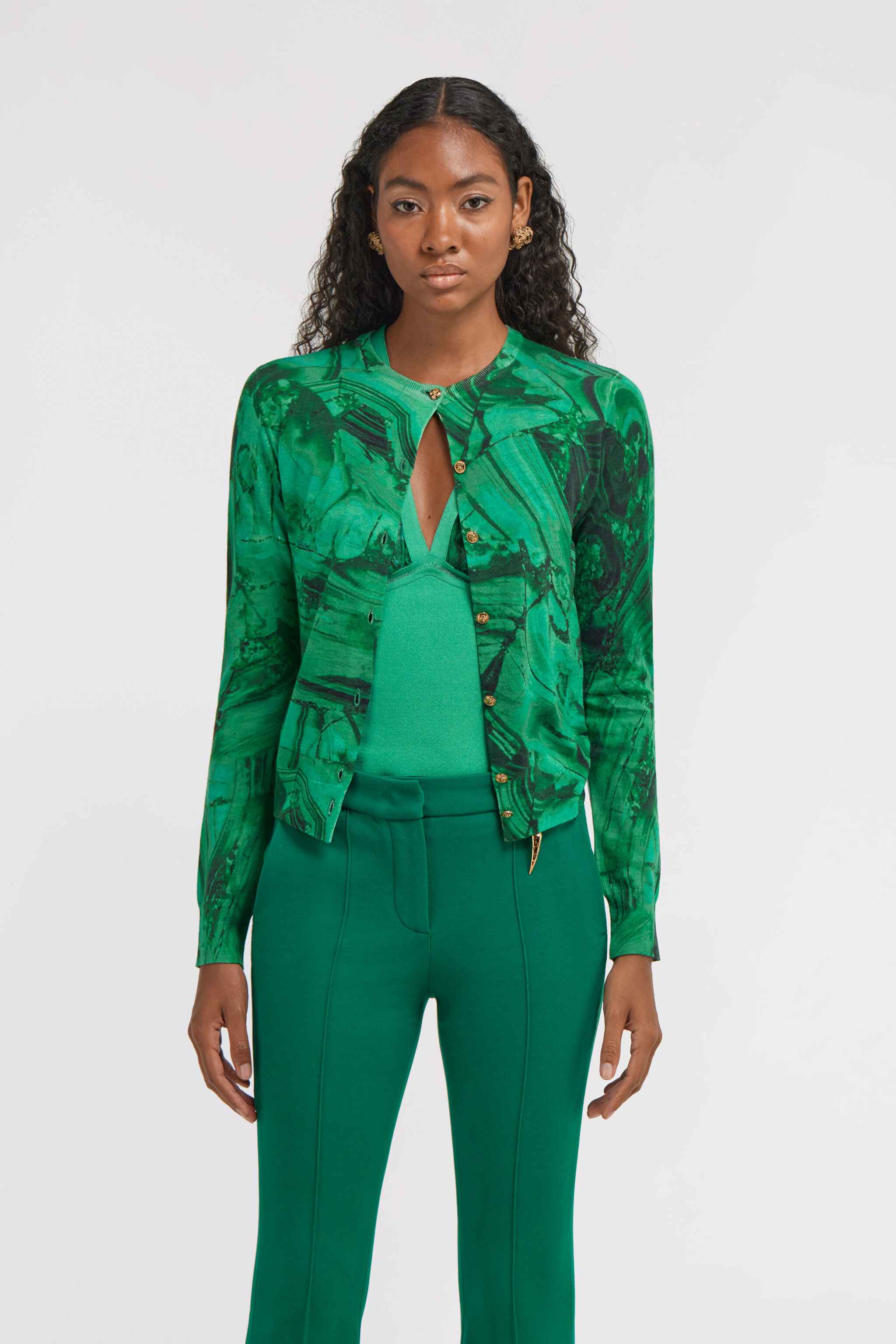 RC Malachite print cardigan Green TKM905-MQ014