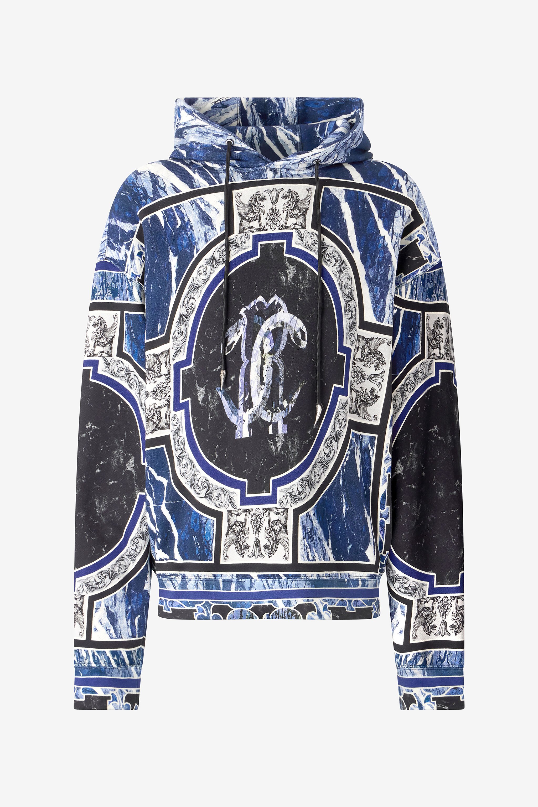 RC Sweatshirt With Marble Print And Embellishments Dark blue URT69A-5ON66