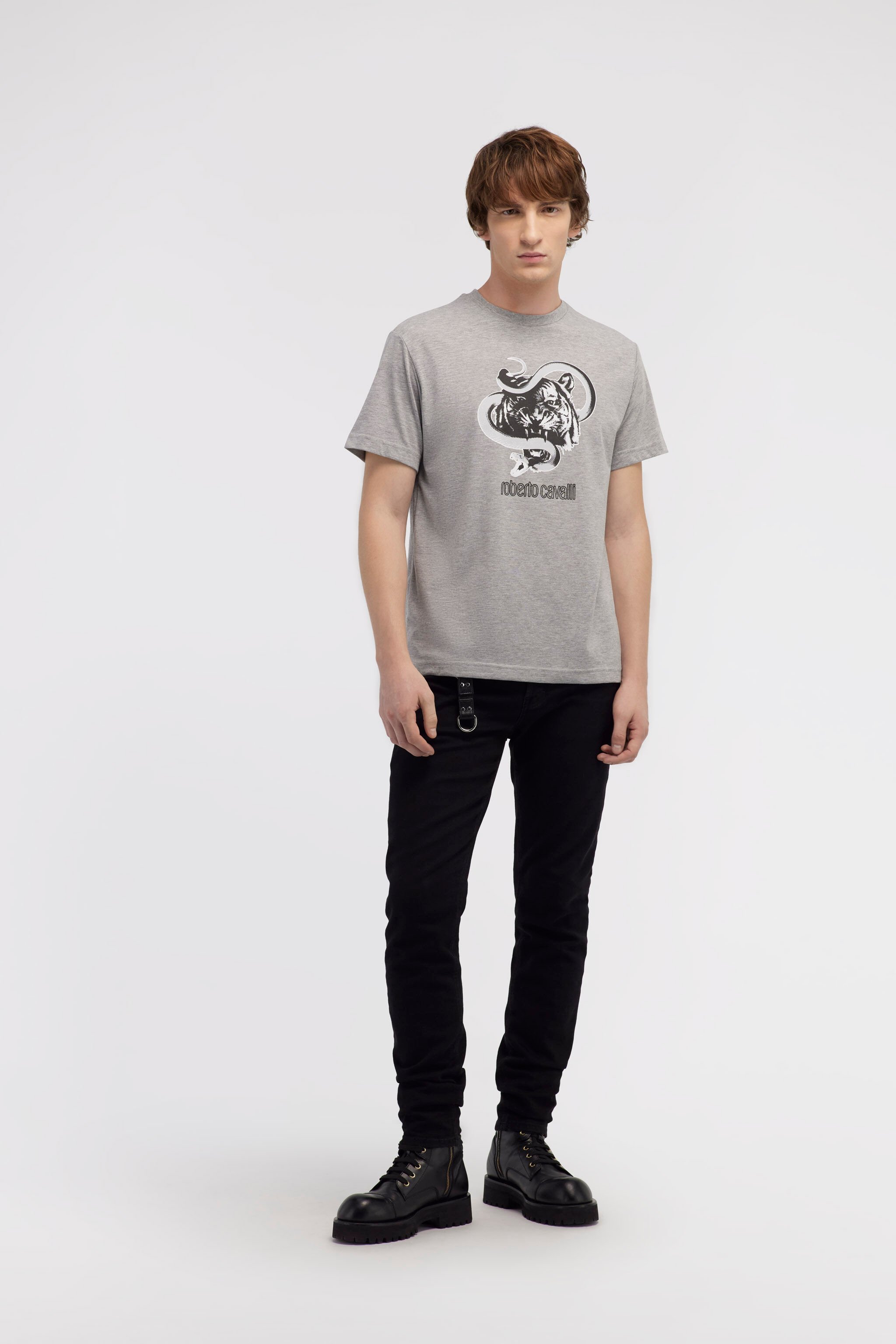 RC T-shirt with Jaguar and Snake prints Gray NOT60J-JD016