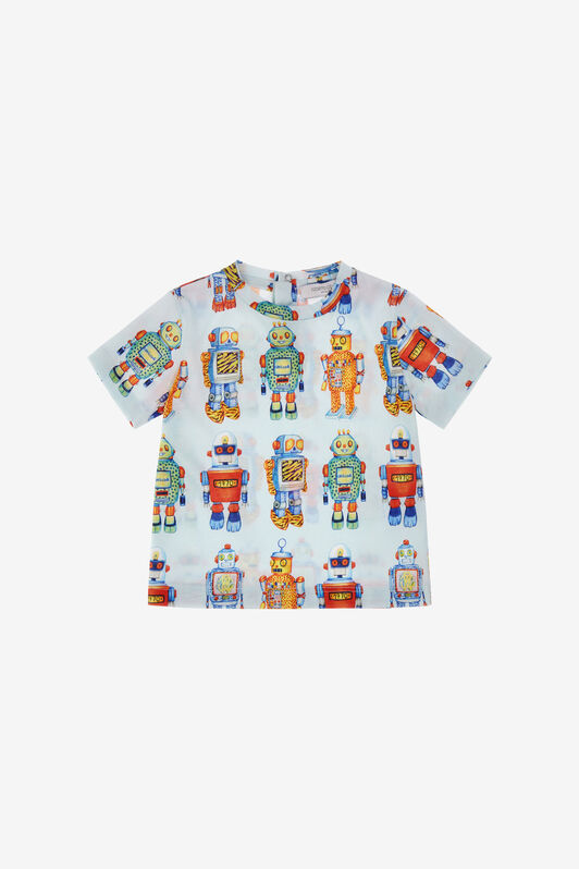 JU Printed t-shirt Hellblau SJT611-JFI71
