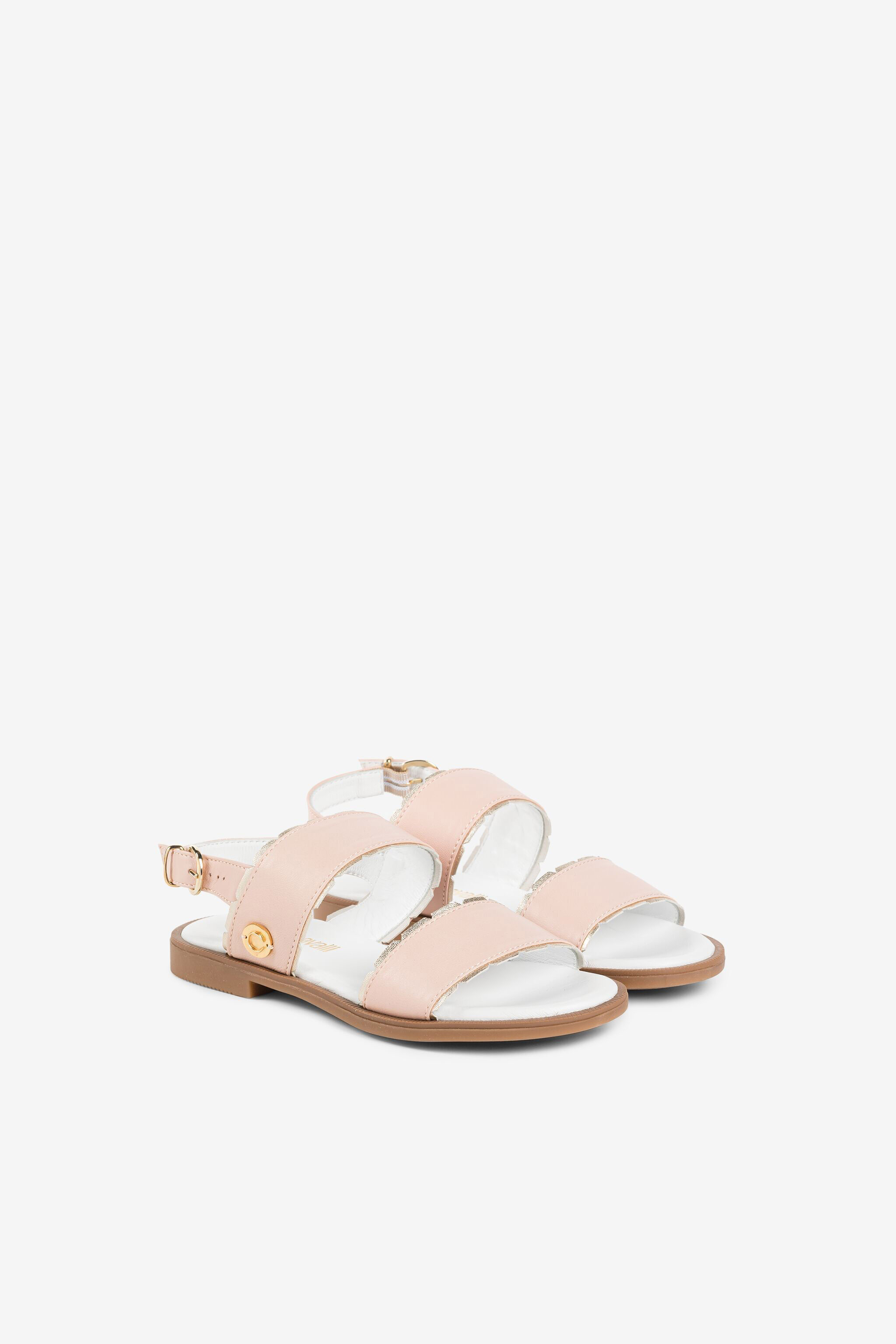 JU C Logo Leather Sandals Pink OJS027-PN003