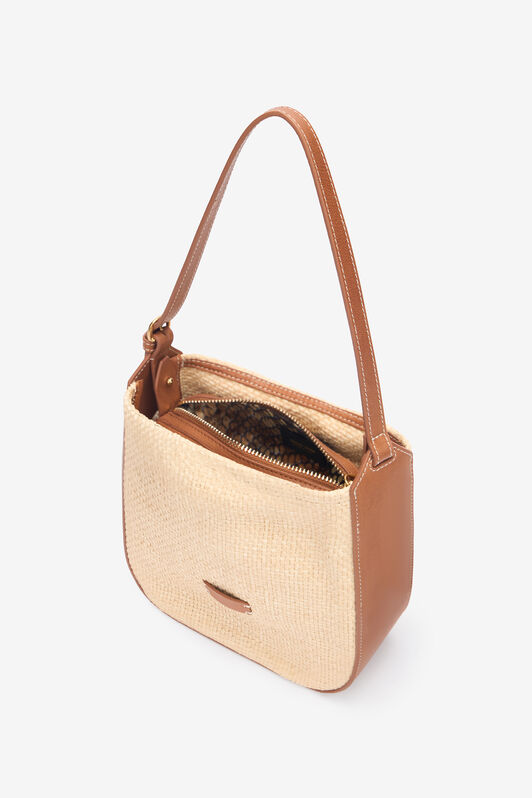 RC Borsa a spalla media intrecciata beige Marrone chiaro UWB007-PZI06