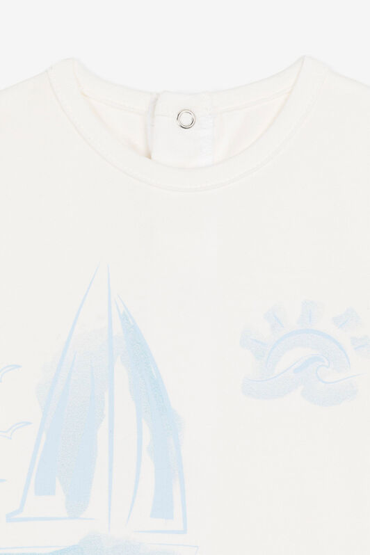 JU Seascape-Print Babygrow Set Light blue OJT812-ISA2J