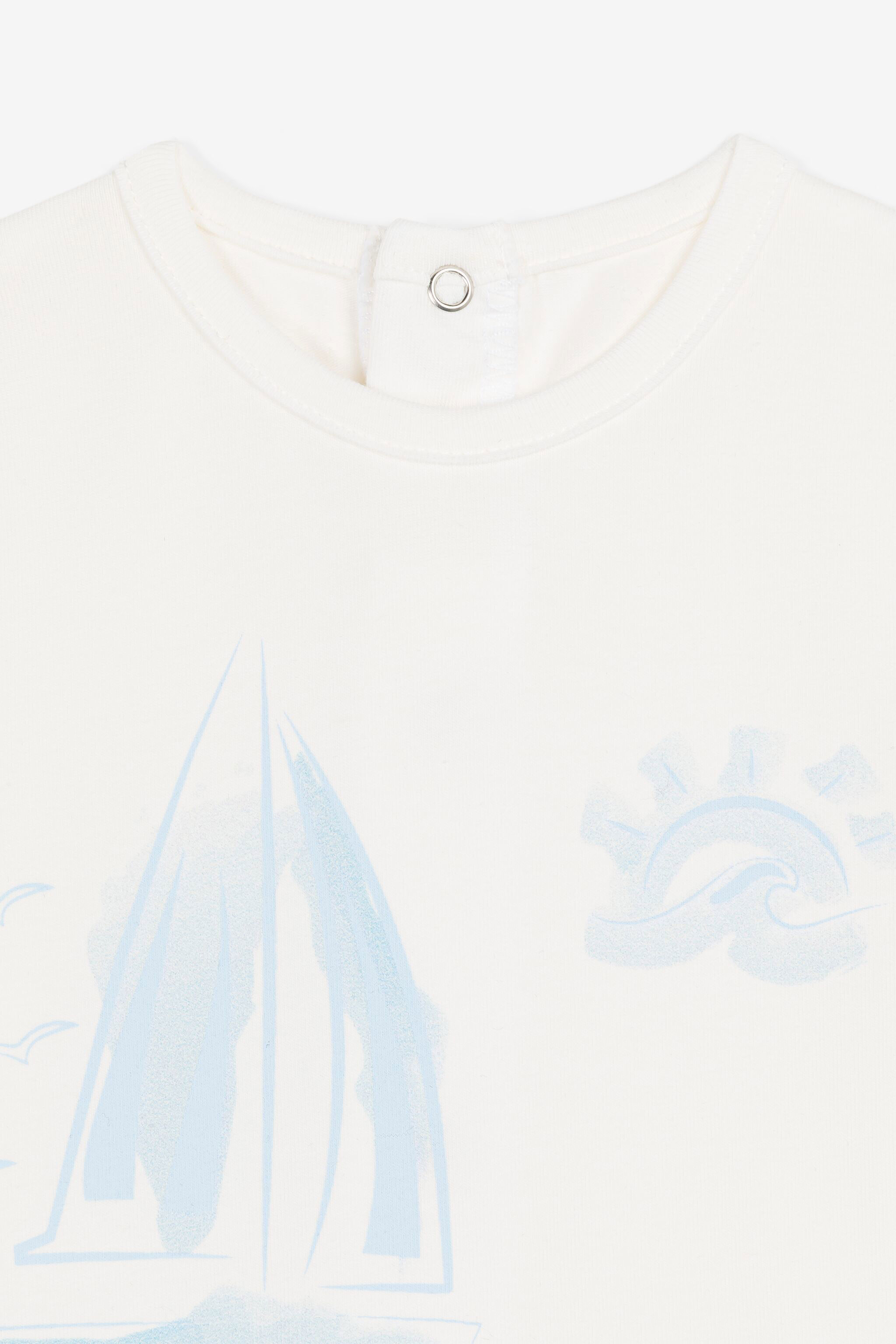 JU Seascape-Print Babygrow Set Light blue OJT812-ISA2J