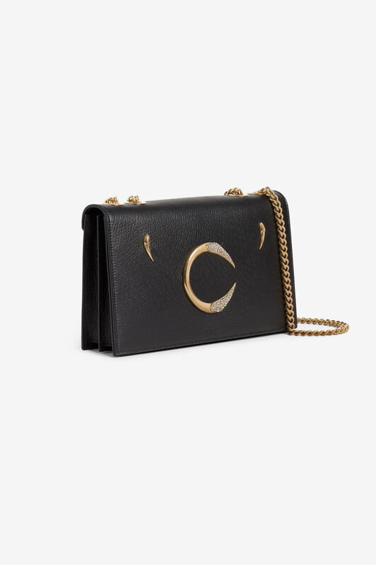 RC Medium Crystal-Embellished C Logo Shoulder Bag BLACK/CRYSTAL NQB00D-PZ995