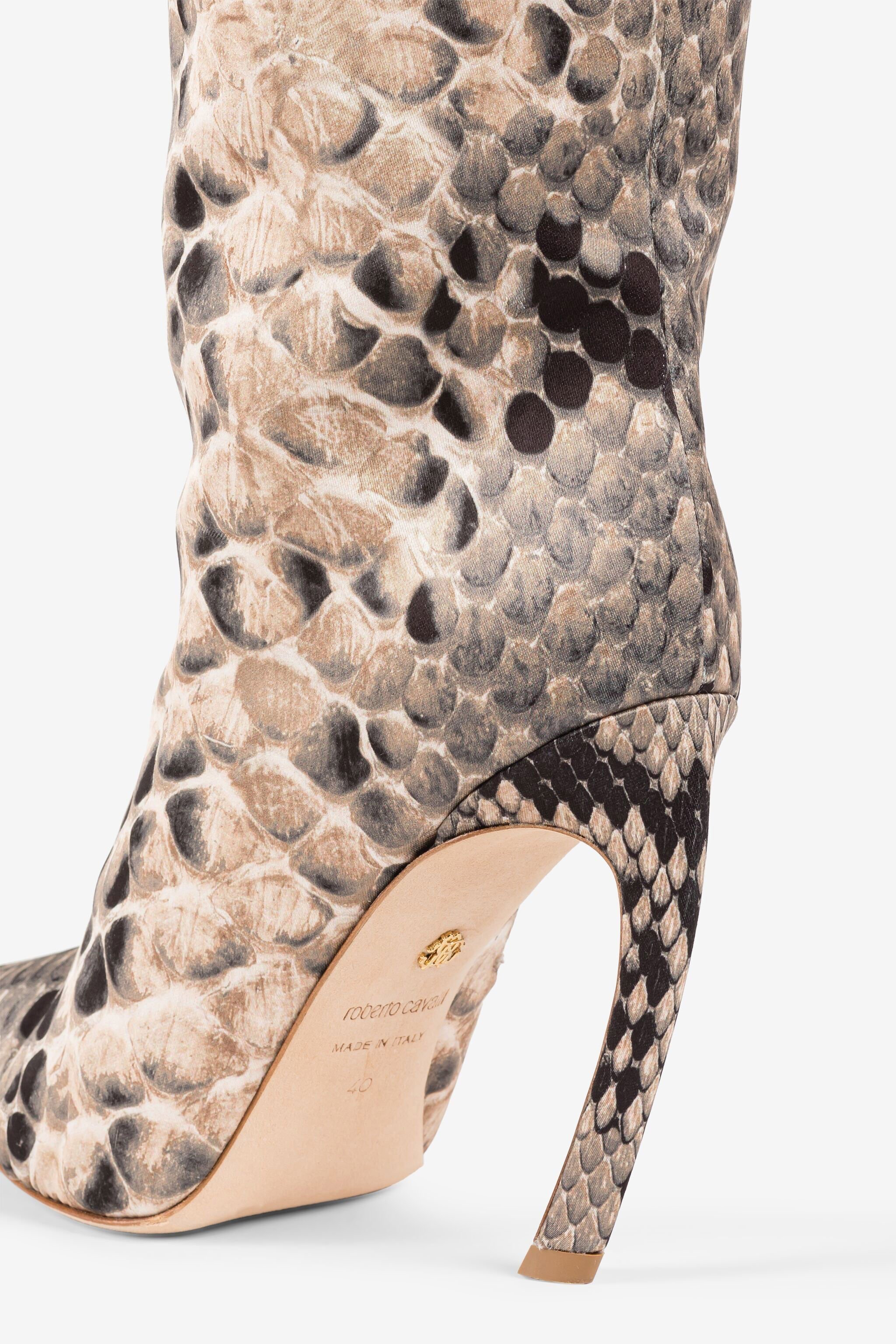 RC Python-embossed thigh-high boots ROCCIA QWS014-SE129