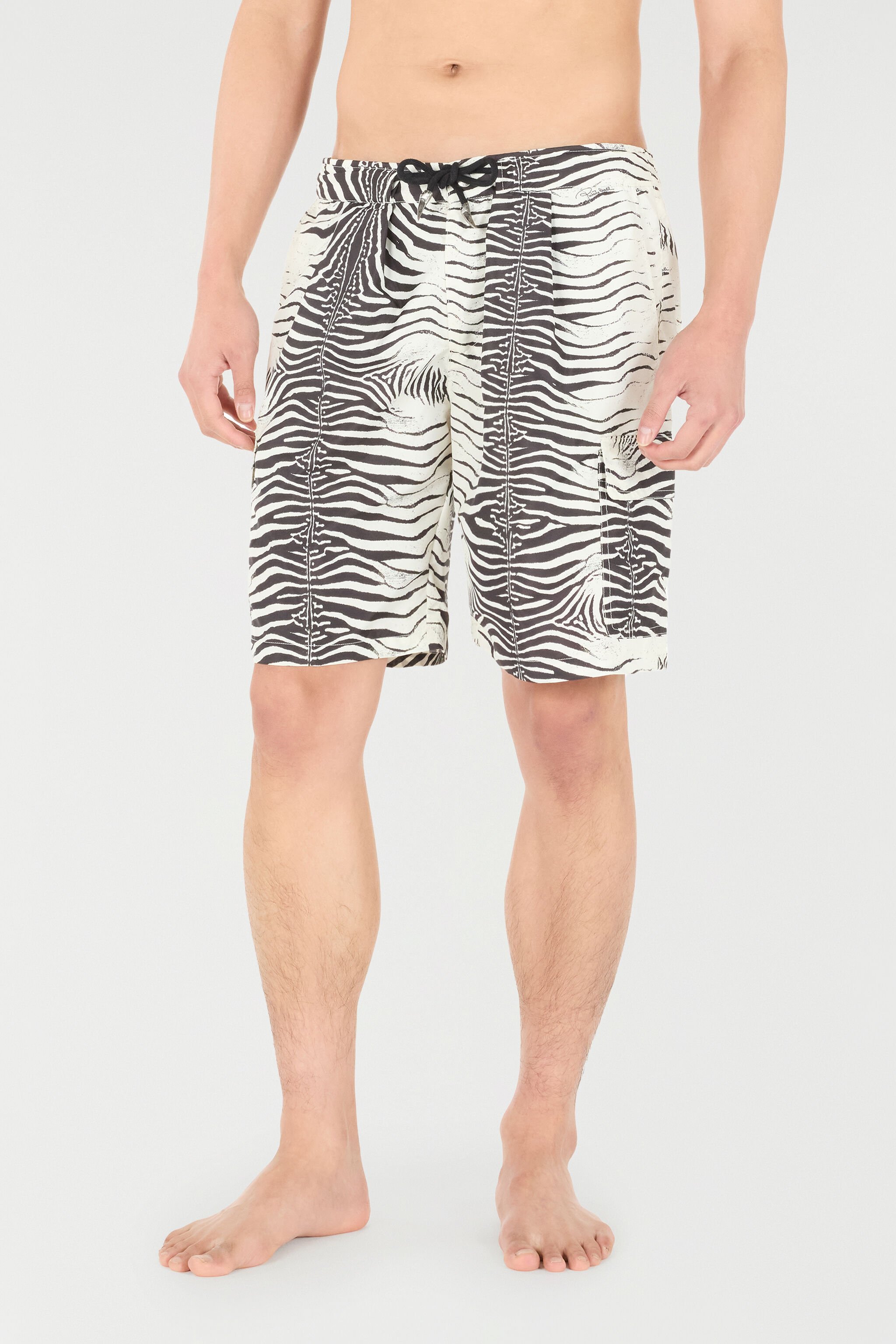 RC Zebra-Print Swim Shorts Black/White URH02M-5RN49