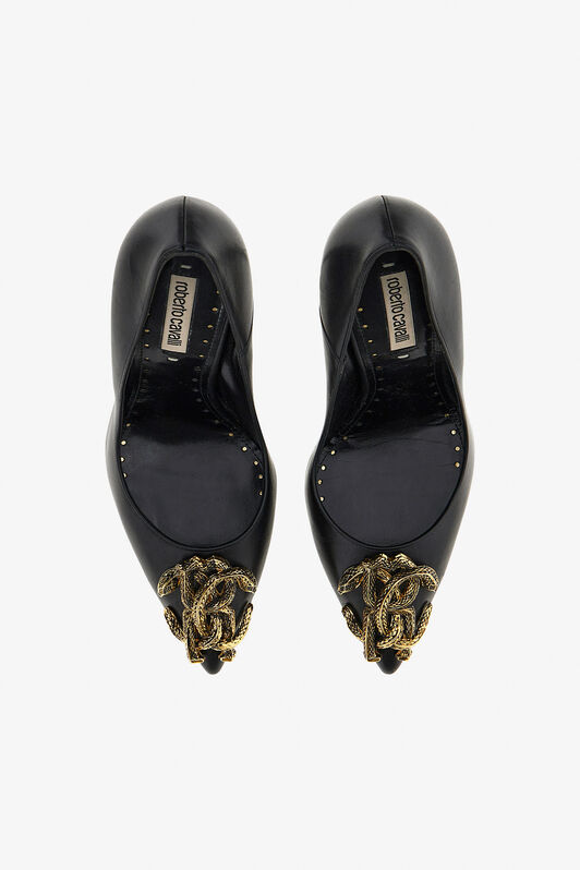 RC Décolleté with Monogram Mirror Snake Black RKS012-PZV10