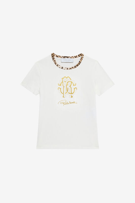 JU Milk White T-Shirt with RC Monogram MILKY WHITE VJT62H-JD001