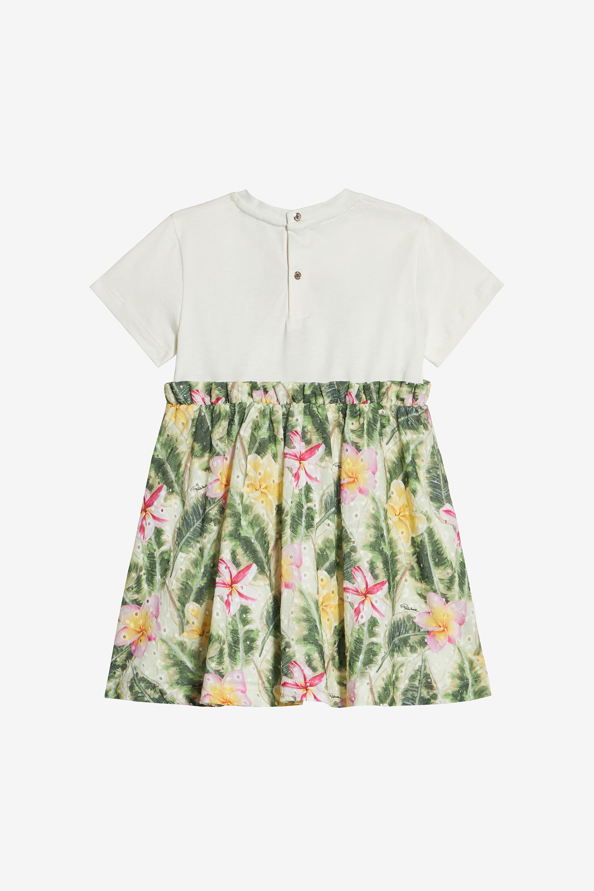 JU Dress With Broderie Anglaise And Printed Skirt MILKY WHITE UJT106-JD001