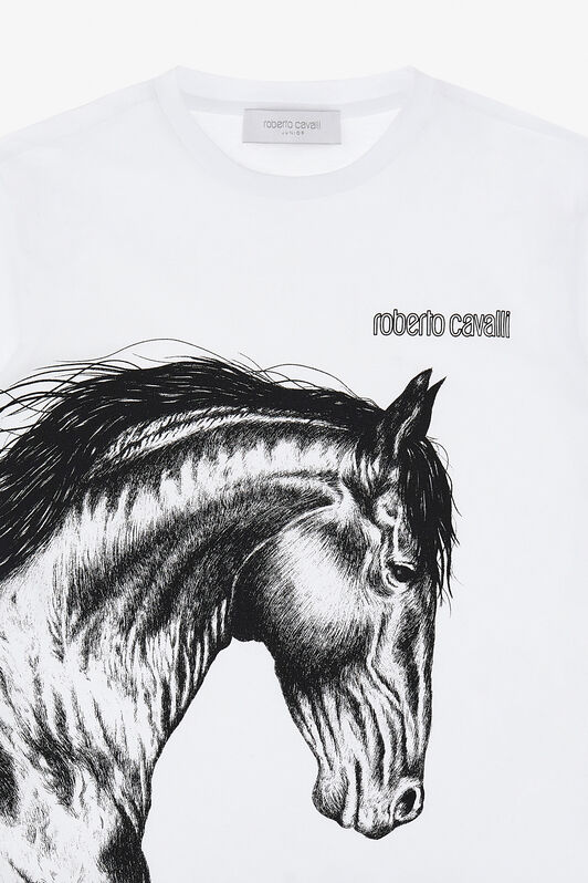 JU Camiseta Con Caballo Y Logotipo Blanco TJT60S-JD001