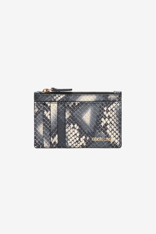 RC Porta carte in pelle stampata con zip Nero/Bianco TKA005-PZ02S