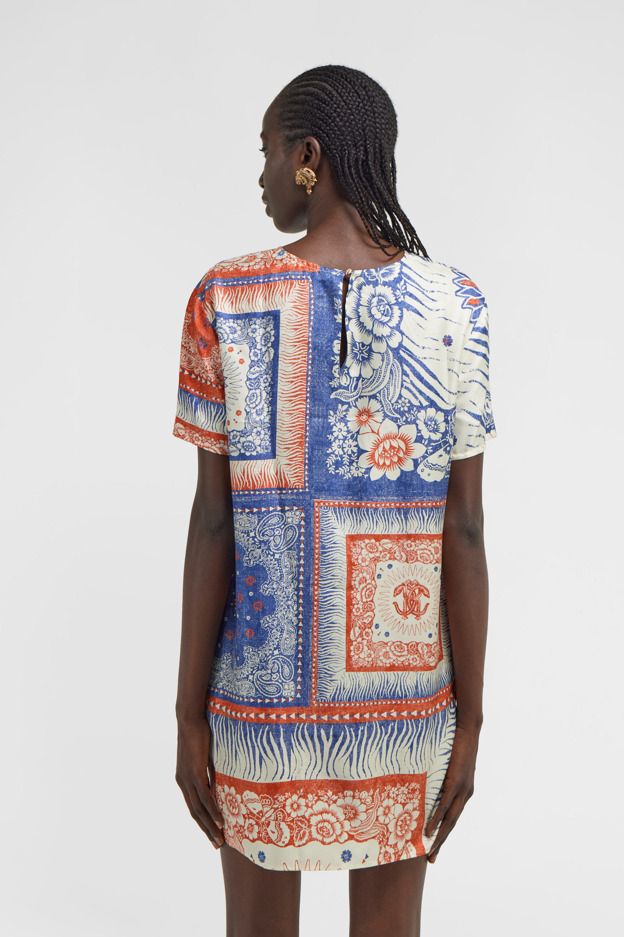 RC Bandana Print Dress Blue TKT101-4QN05